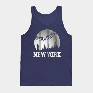 New York NY Skyline Baseball Stripes For Gameday Retro Style Tank Top